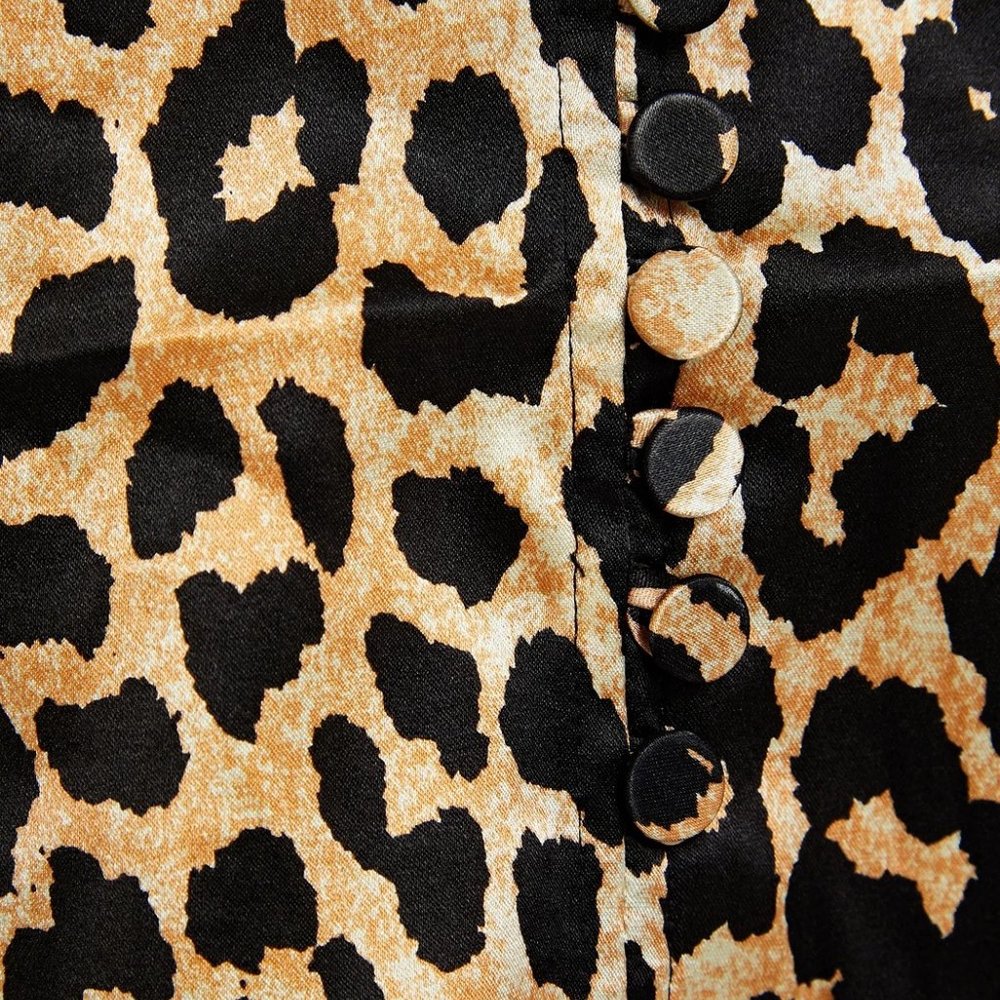 Leopard-Print Silk Satin Top from GANNI - Picture 7 of 10